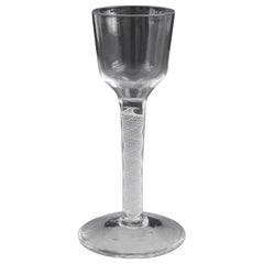 Antique Multi Spiral Opaque Twist Wine Glass c1760
