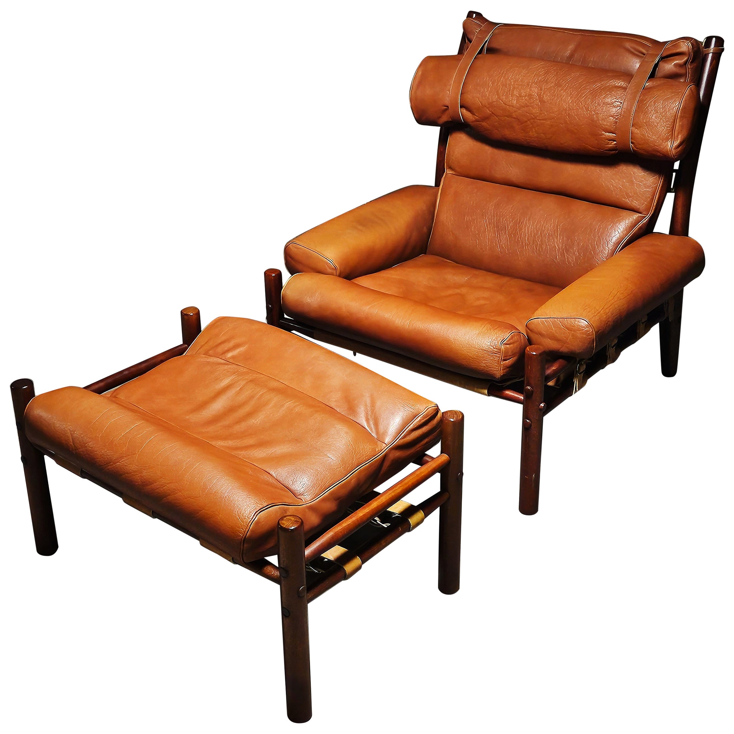 Lounge chair and ottoman 'Inca' by Arne Norell, Sweden, 1960s