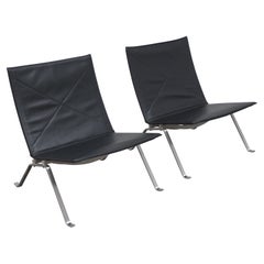 Original Pair of 'PK22' Easy Chairs by Poul Kjærholm for Fritz Hansen, 1950s