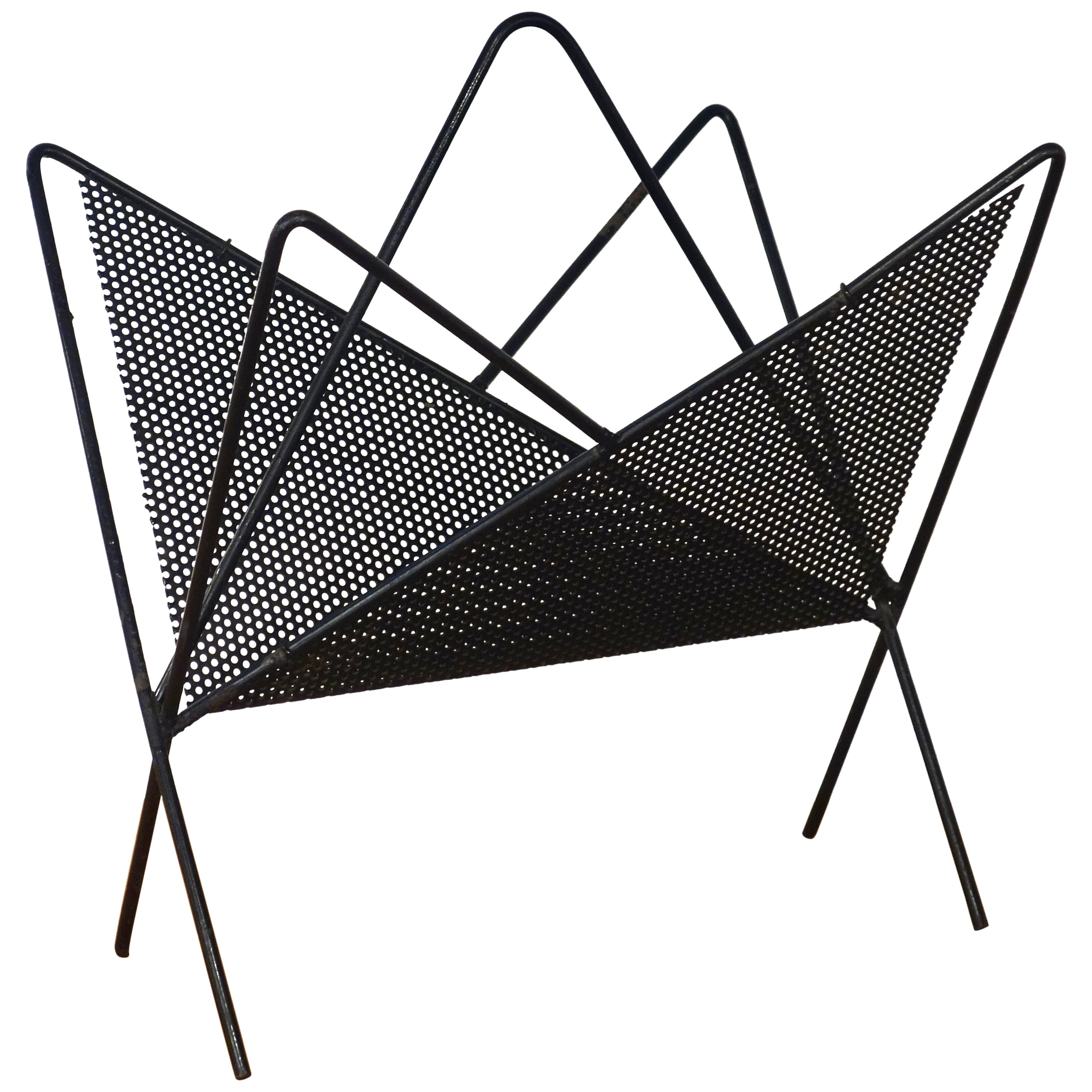 French “Butterfly” magazine rack by Mathieu Matégot 1950s For Sale