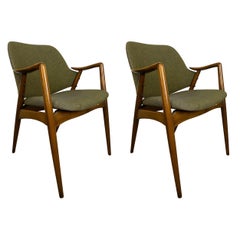 Midcentury Kontur Set of 2  Chairs by Alf Svensson for Dux Sweden 1950s