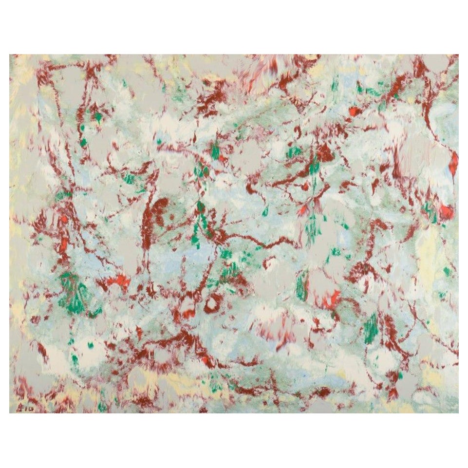 Birger Bia Peterson, Swedish artist. Oil on canvas. Abstract composition.