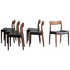 Niels O. Moller Set of 6 Dining Chairs Model 77, Denmark, 1960s