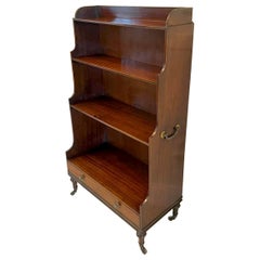 Antique George III Quality Mahogany Waterfall Open Bookcase 