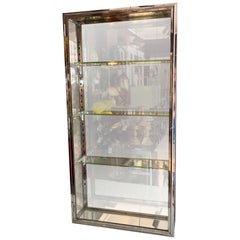 Antique Chrome Vitrine Display Cabinet