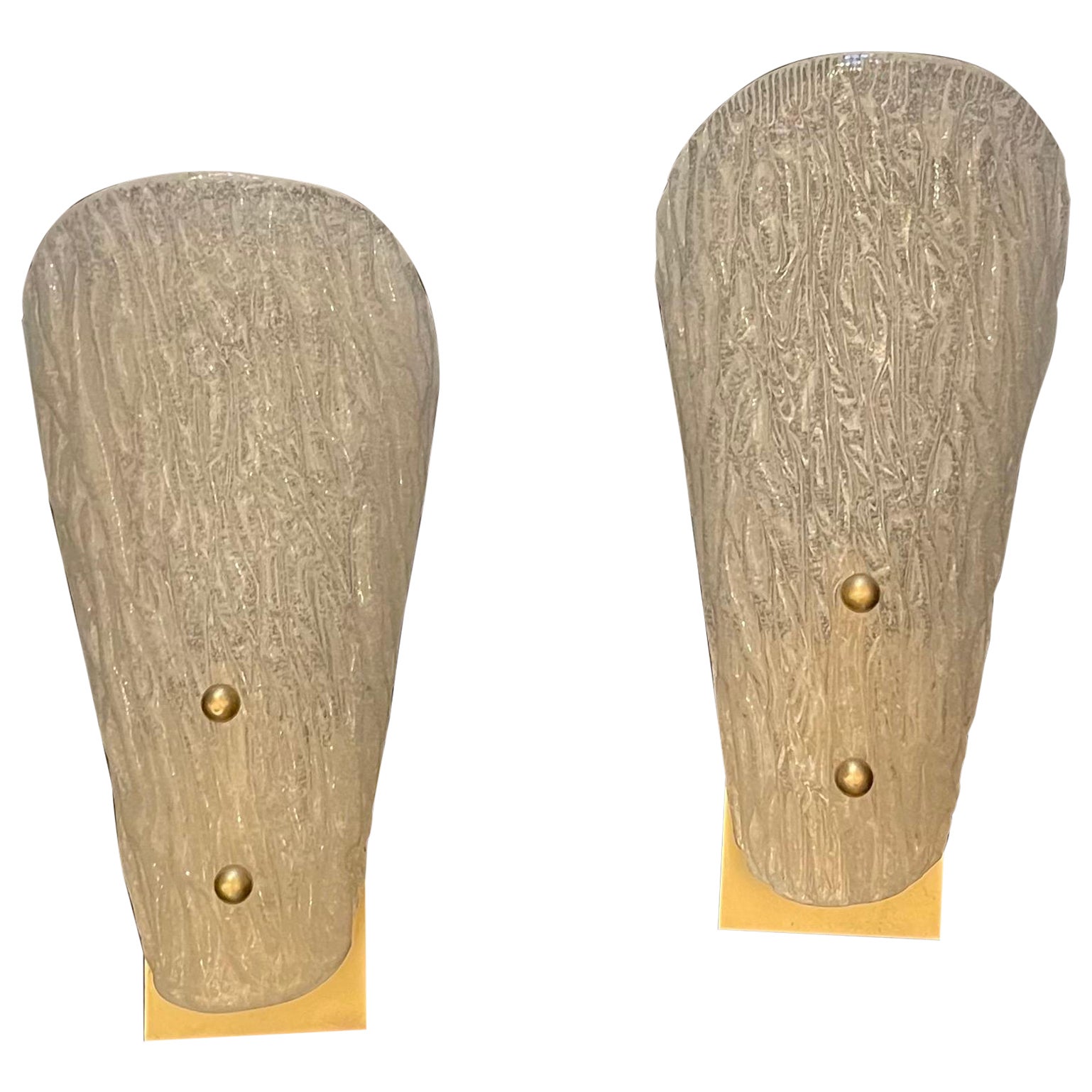 Meravigliosa coppia di applique moderne del Mid Century Orrefors in cristallo e ottone Carl Fagerlund