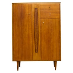 Retro Mid Century Teak & Walnut Compact Wardrobe from White and Newton, 1960s