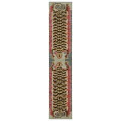 Antique Rug & Kilim Tibetan Tiger Skin Runner with Twin Pictorials