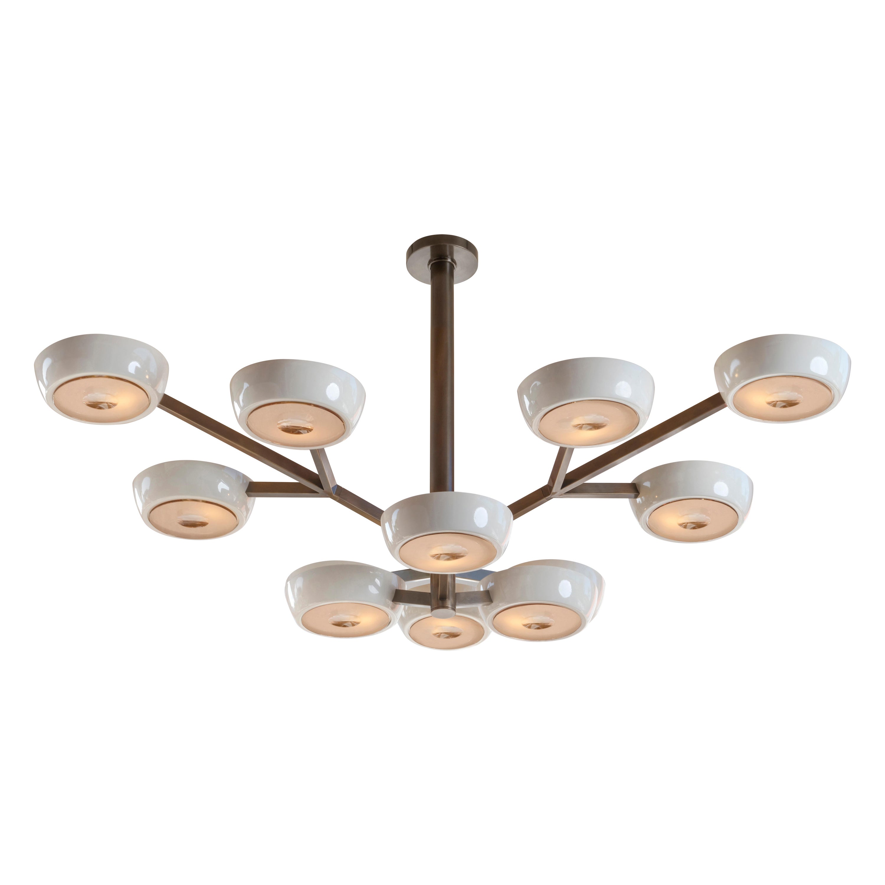 Rose Grande Ceiling Light by Gaspare Asaro-Bronze Finish For Sale