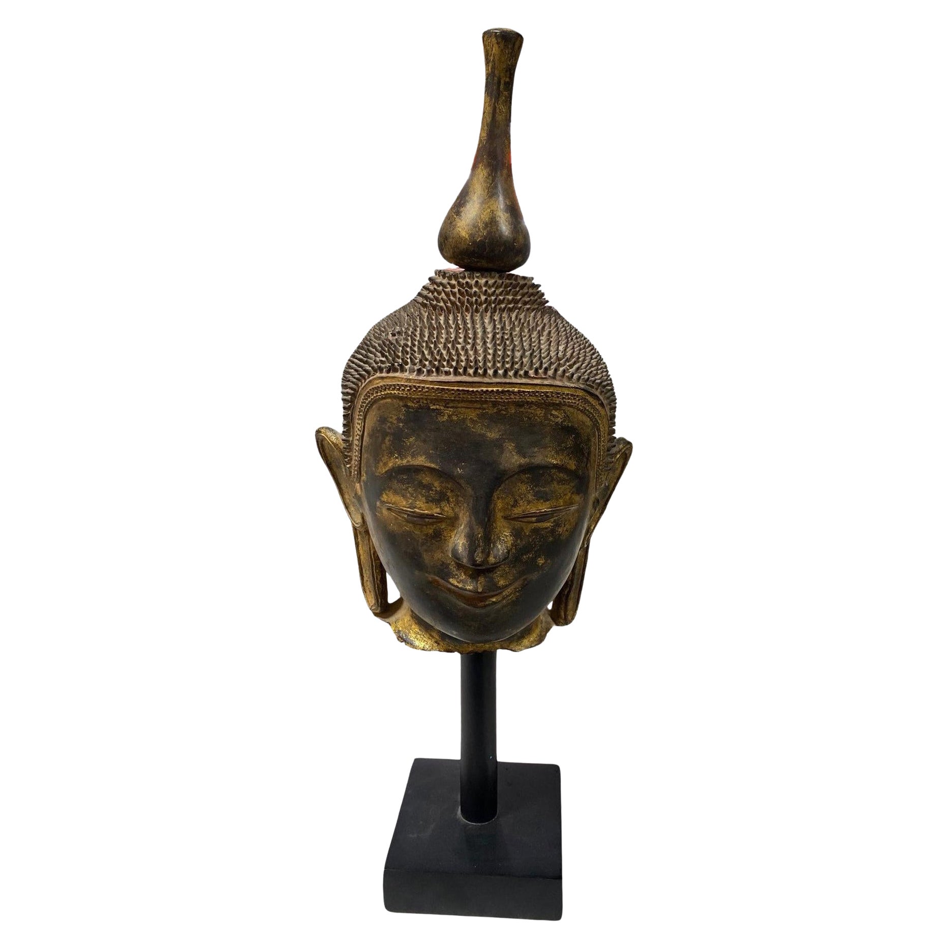 Antiguo Thayo Birmano Birmania Myanmar Shan Thai Asiático Cabeza de Buda Escultura Estatua