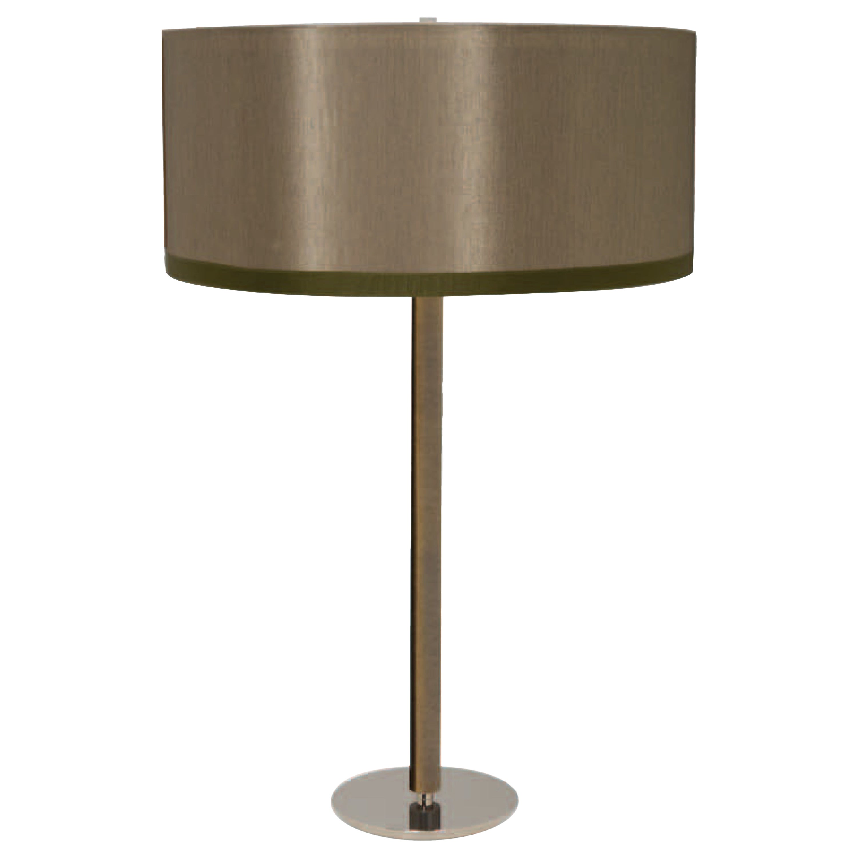 Nessen Lighting NT812 Table Lamp in Dark Antique Brass For Sale