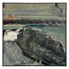 'Dark Rock' Abstract Painting by Arthur Okamura