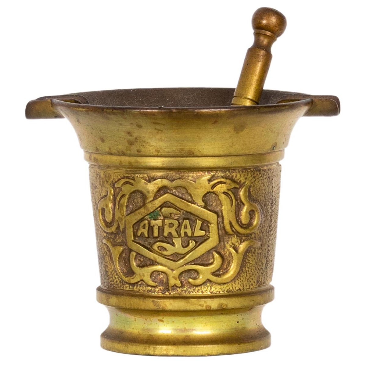 Bronze Mortar with Pestle, 20th Century, Antral Pharmaceutical For Sale