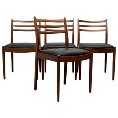 G Plan Teak and Leatherette Chairs  Set of 4