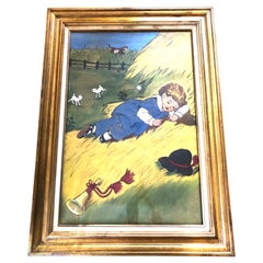 Blaues Gemälde auf Leinwand Tuch eines kleinen Jungen