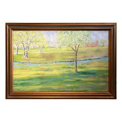 Large Bucolic Landscape with Birch Trees and River