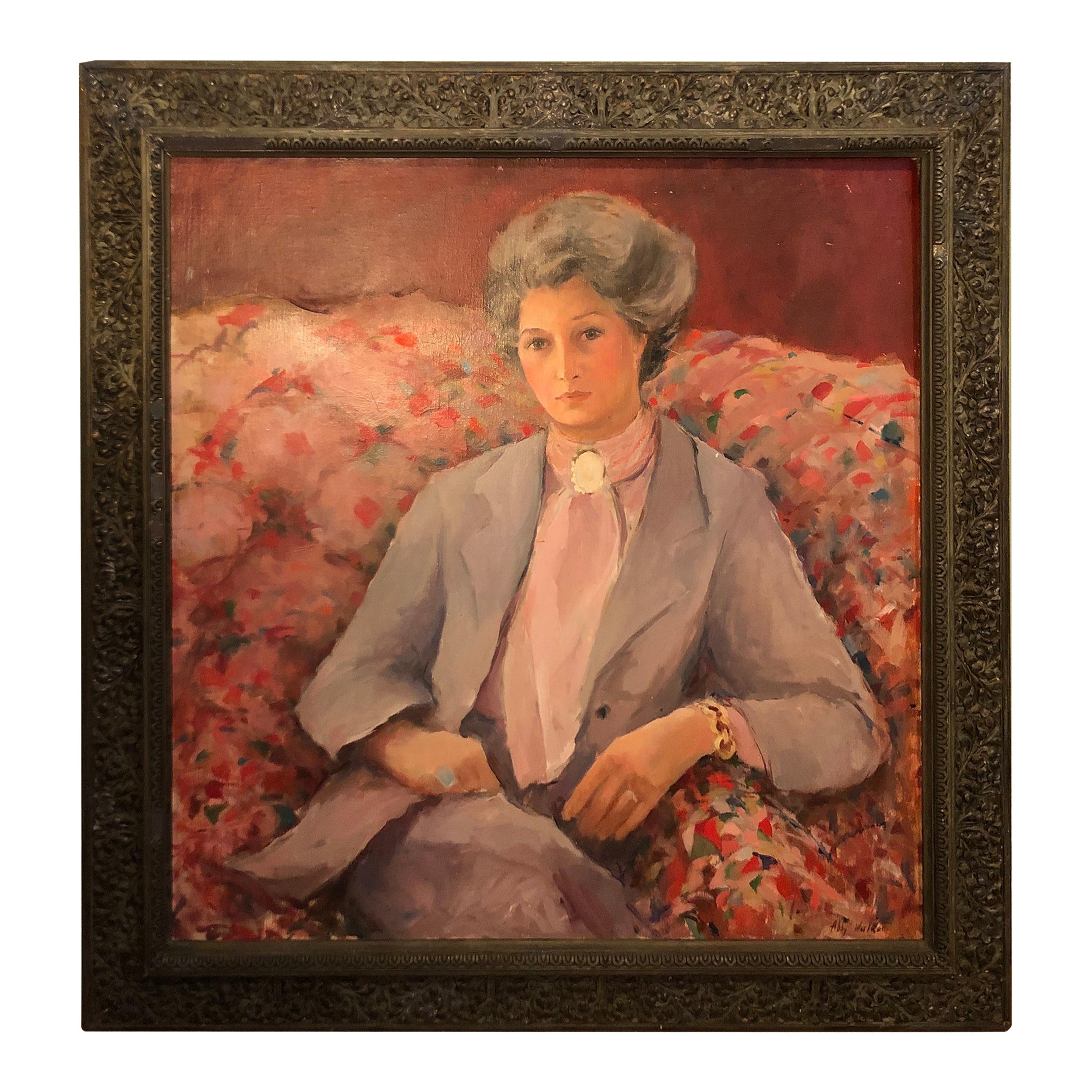 Large Square Impasto Portrait of a Woman  For Sale
