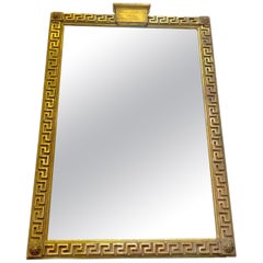 Italian Federal Style Greek Key Giltwood Borghese Wall Mirror