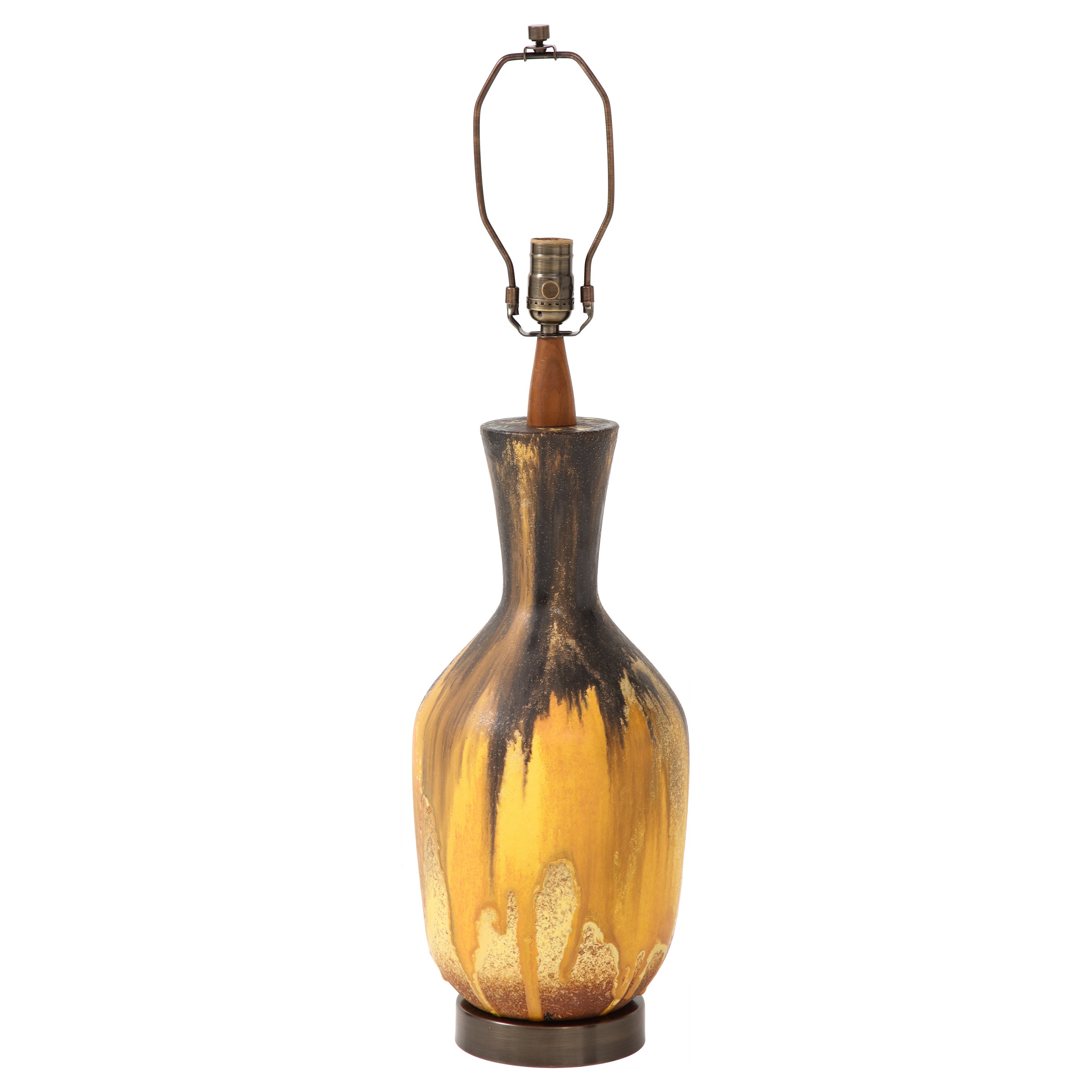 Mid Century, Italian Ceramic Lamp, Fantoni Style For Sale