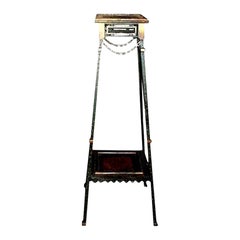 French Maison Jansen Style Iron and Bronze Pedestal Table