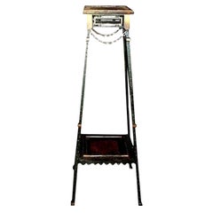 French Maison Jansen Style Iron and Bronze Pedestal Table