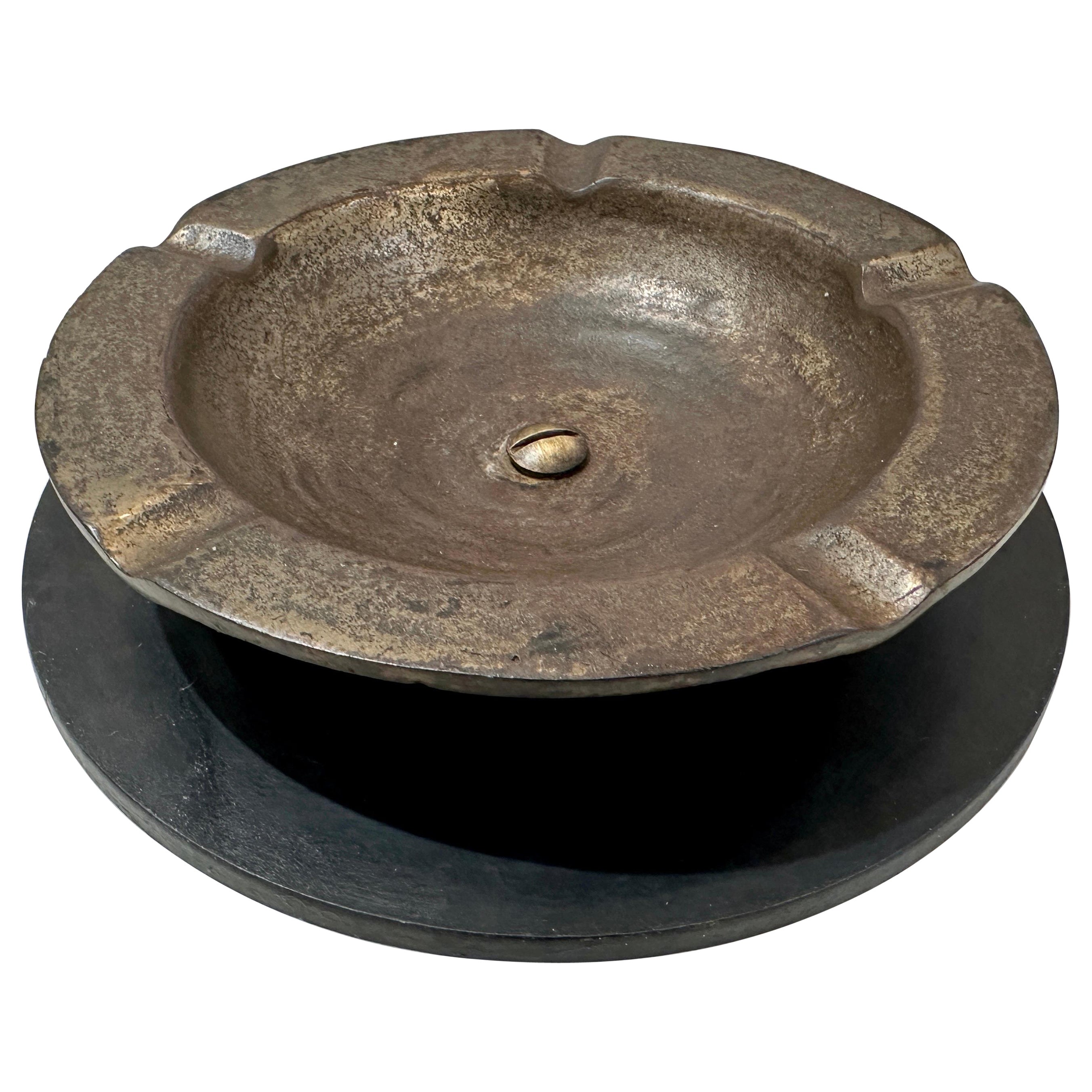 Heavy Industrial French Iron Cigar Ash Tray For Sale