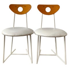 Chaises à cadre métallique postmodernes de style Cal 