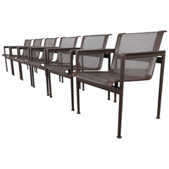 Used Set of Six Richard Schultz for Knoll 1966 Outdoor Dining Chairs in Chestnut