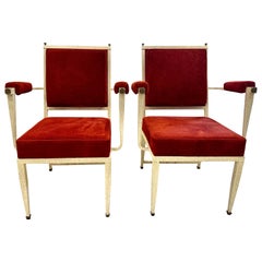 Vintage Pair of Neoclassical French Armchairs, 1950's