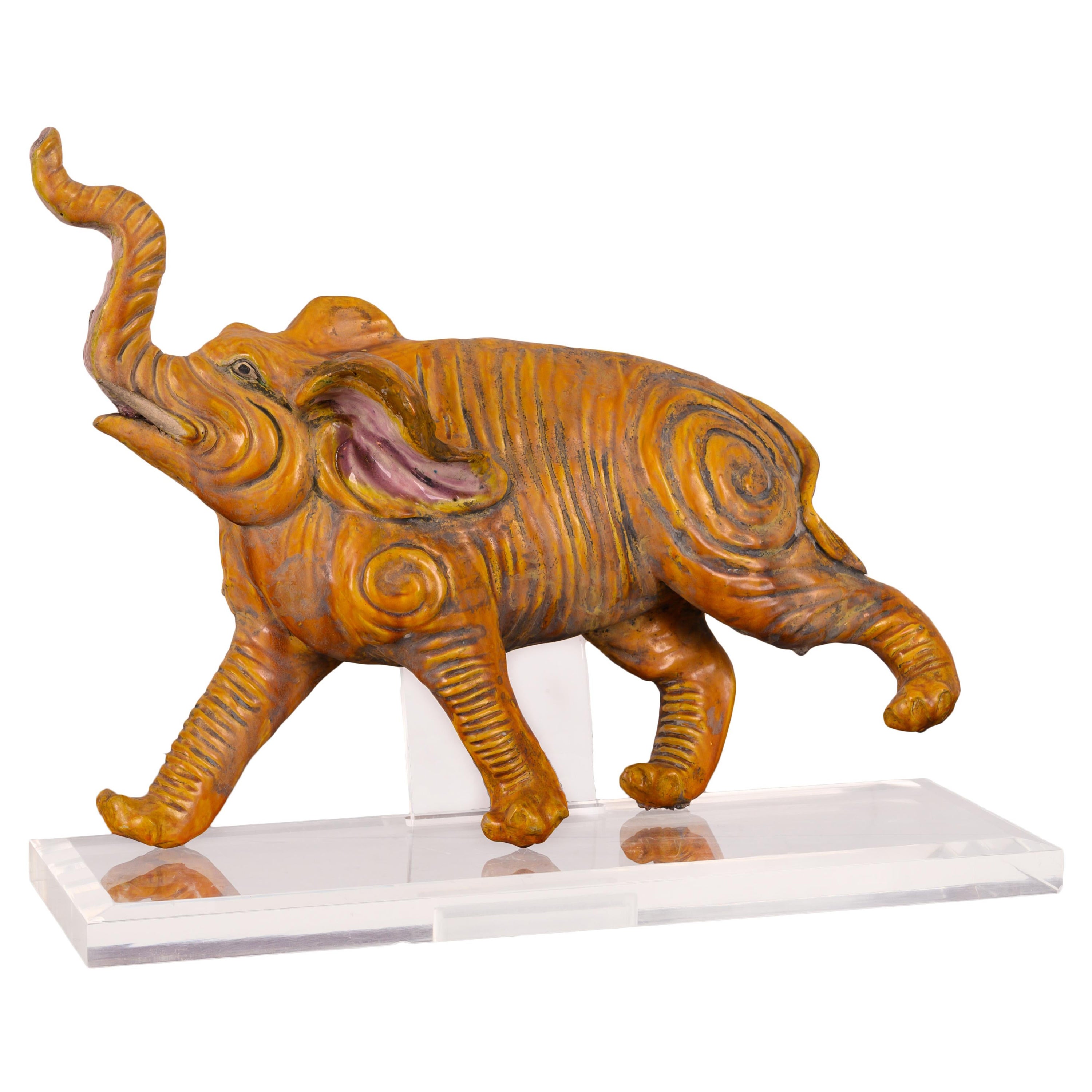 Chinese Elephant Roof Tile, 19th Century Regular price For Sale
