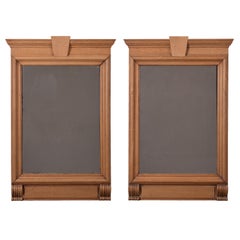 French Neoclassical Style Limed Oak Trumeau Mirrors, 19th Century - A Pair