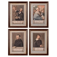 Carlo Lasinio Künstler-Porträtstiche, 4er-Set, 18. Jahrhundert