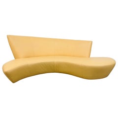 Postmodern Weiman Serpentine Leather Sofa