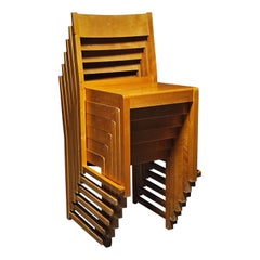 Chaises de salle à manger empilables Orchestra de Sven Markelius, Suède, années 1930