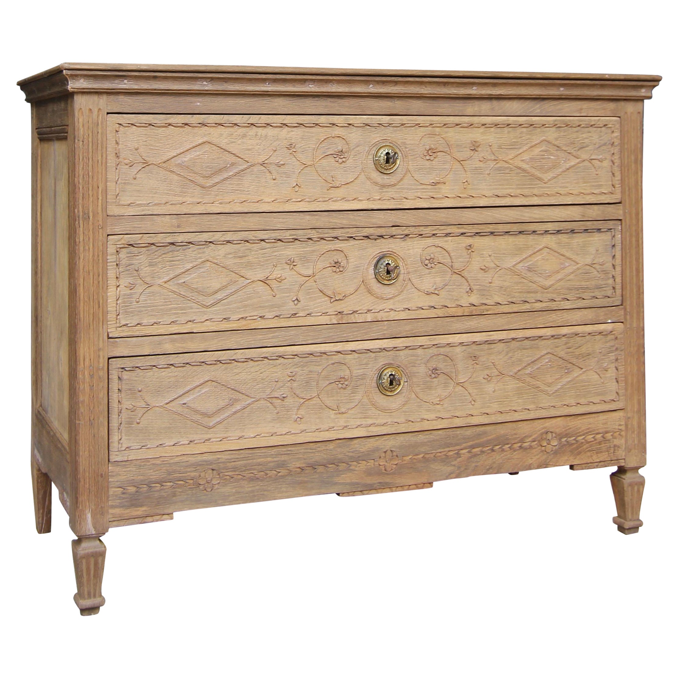 Early 19th Century Stripped Oak Louis XVI Chest of Drawers