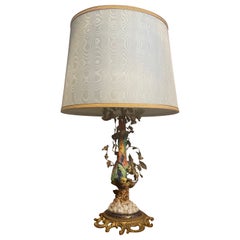 Luxurious Table Lamp with  Tropical Bird, Italy 1950s