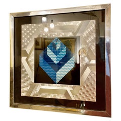 victor Vasarely AXO NEW YORK Lithograph sign original Frame , French 1975