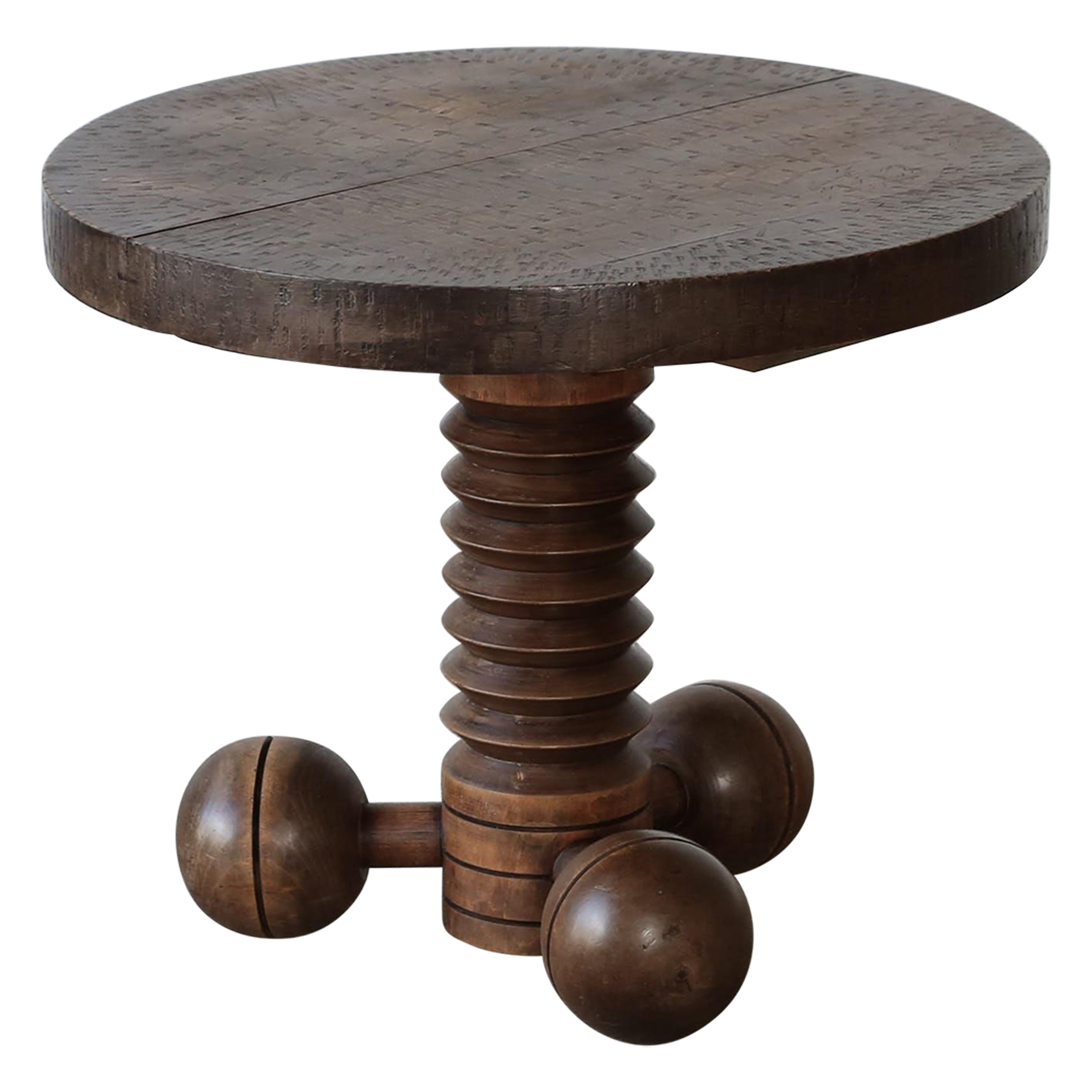 Early, Original Tripod / Ball Side Table by Charles Dudouyt, France, 1940s For Sale