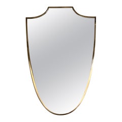 Italian Midcentury Extra Large Vintage Wall Mirror with Brass Frame, 1970s