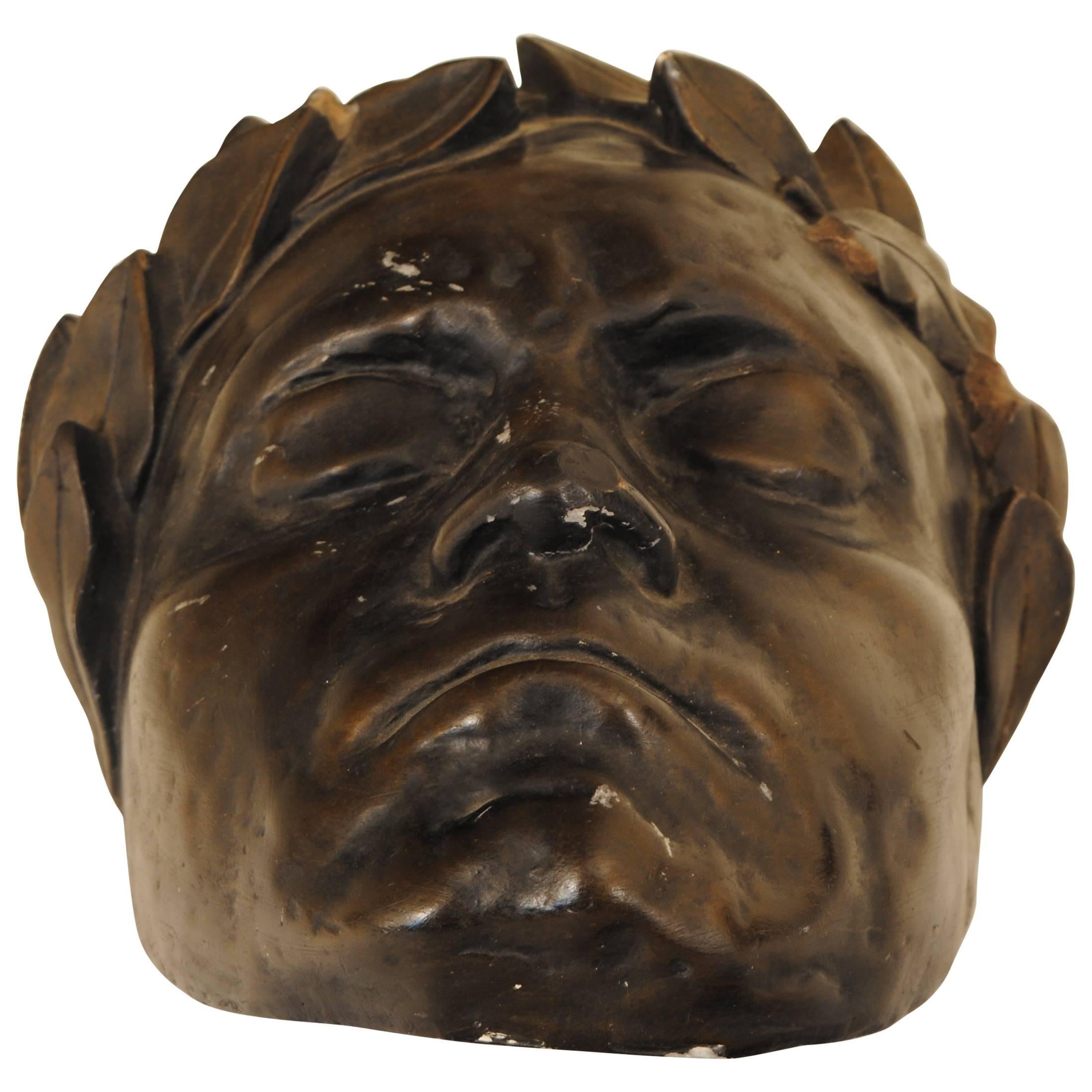 Painted Plaster Death Mask of Beethoven, 19th-20th Century
