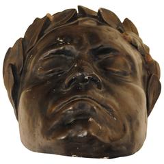 Painted Plaster Death Mask of Beethoven, 19th-20th Century