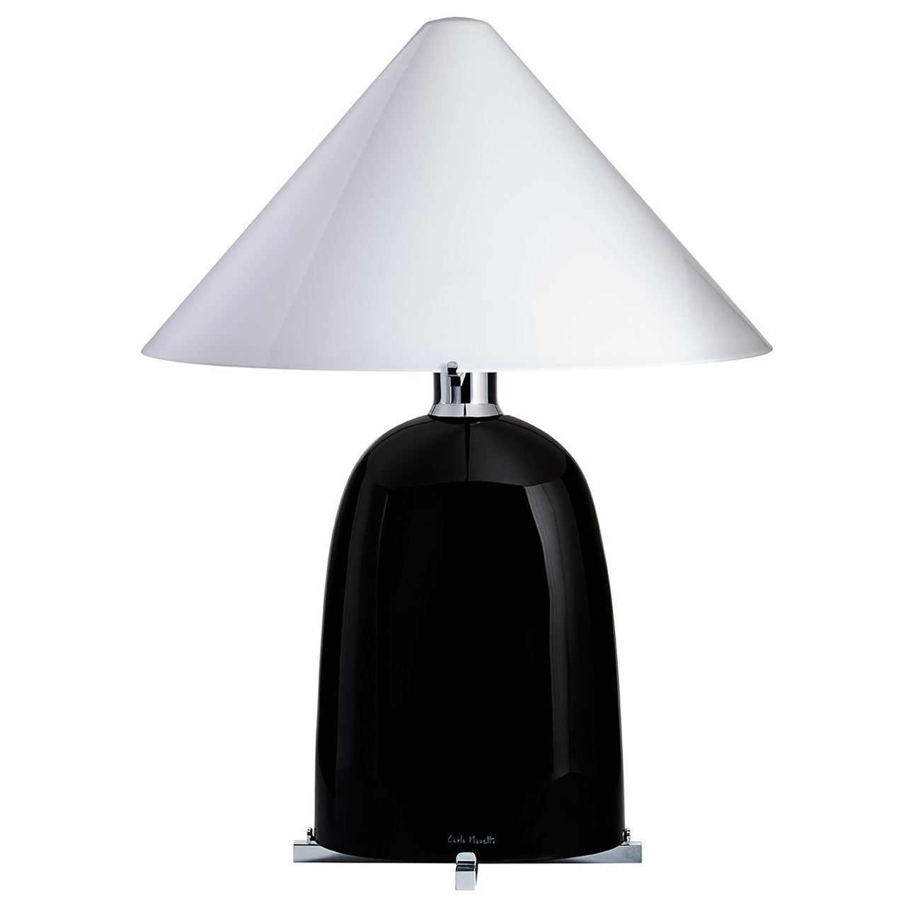 Ovale Table Lamp by Carlo Moretti in Black Murano Glass For Sale