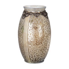 Vintage 20th Century Glass & Silver Vase Art Deco