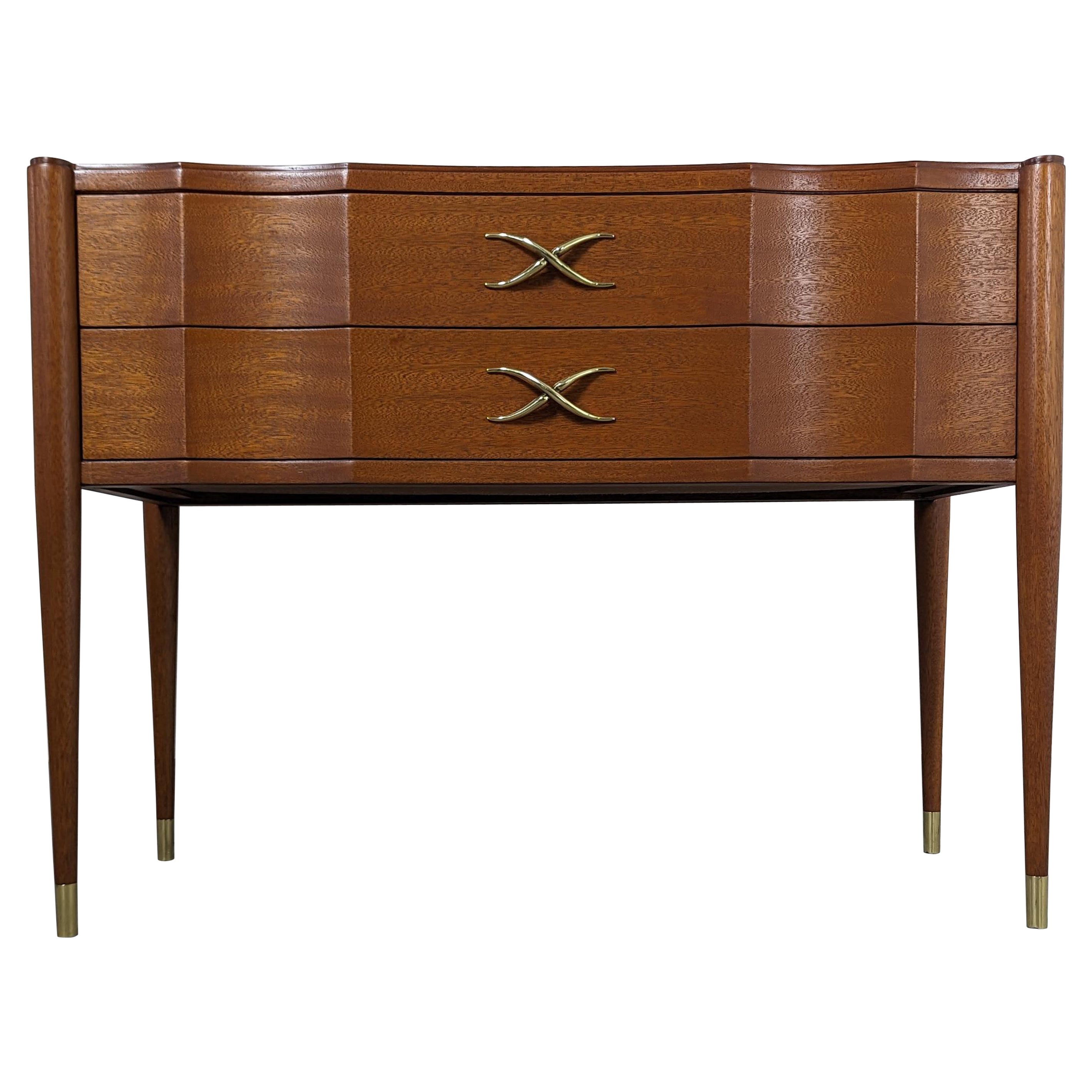 Mid Century Two-Drawer Mahogany Commode Console By Paul Frankl, c1940s