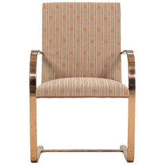 C. 1960s Mies van der Rohe Brno High Back Chair in Gold over Bronze Frame