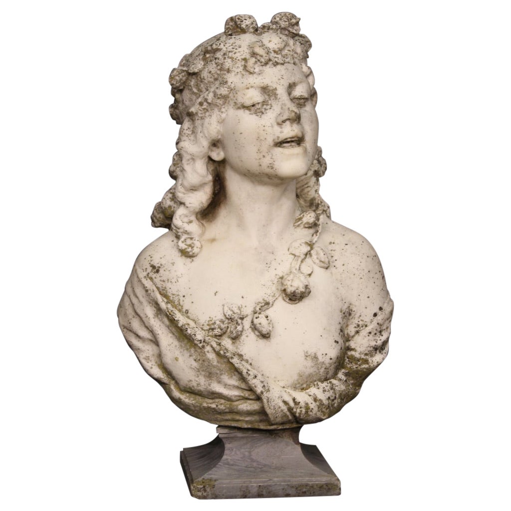 20th Century Marble Antique Italian Signed Sculpture, 1910 For Sale