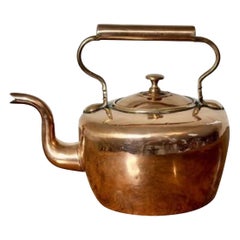 Quality antique George III small copper kettle 