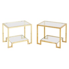 Pair of Brass Side Tables