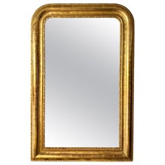 A French Antique Louis Philippe Domed Top Gold Gilt Mirror 