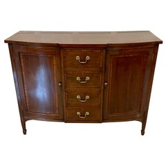 Used Victorian Quality Mahogany Inlaid Sideboard By Edwards and Roberts